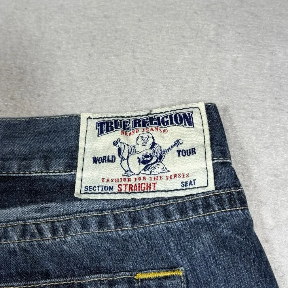 True Religion Jeans Mens Size 42 Blue Denim Straight Jeans 5-Pocket